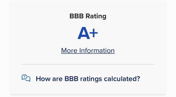 A+ BBB Rating